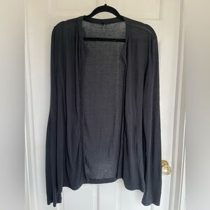 Lapis Black Open-Front Cardigan with Bow Detail